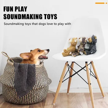 חמוד דובון צעצועים קטיפה קטנה עם כלבים גדולים שותף ללבוש עמיד חמוד דובון צעצועים עם הקול עבור חיות מחמד כלבים אביזרים אספקה