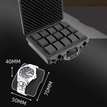 15 חריצי פלסטיק ABS עמיד למים קופסת השעון נייד בטיחות ציוד שעונים עמידים השפעה ארגונית אחסון כלי Case
