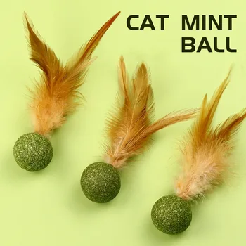 חיות מחמד חתולים, צעצועים אכיל נפית החתולים הכדור בטיחות בריא חתול מנטה חתולים הביתה לרדוף אחרי המשחק צעצוע של מוצרים שיניים נקיות חתול מנטה הכדור