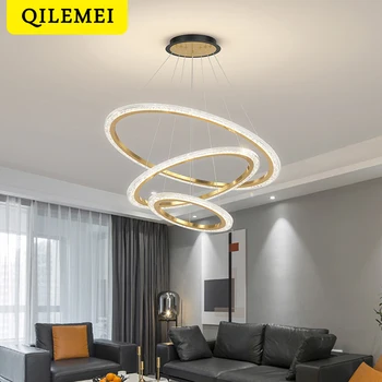 מודרני פשוטה עגולה עיצוב LED נברשת הברק עבור חדר השינה, הסלון ללמוד קפה למשרד וילה דירה קישוט מדליק