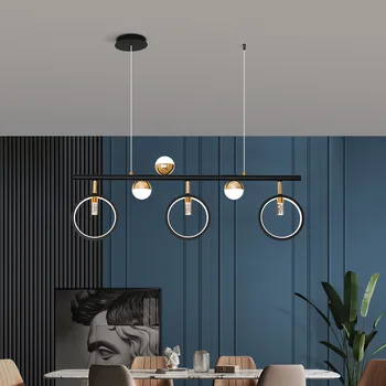 חדר האוכל נברשת, פאר מודרני יצירתי שעועית קסם המעגל הביתה מלבן שולחן האוכל אור LED IlluminationFixture