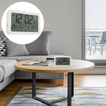 טמפרטורה לחות שעון Multi-פונקציה אלקטרונית שולחן פלסטיק שעון מעורר יצירתי להעיר דיגיטלית קומפקטית שולחן הלילה