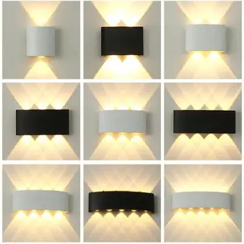 IP65 LED מנורת קיר חיצוני עמיד למים תאורת גן אלומיניום AC86-265V מקורה, חדר השינה, הסלון, מדרגות, מסדרון אור הקיר