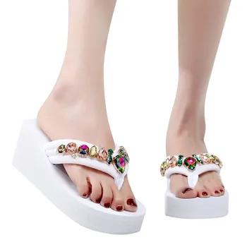 נשים בנות בנות מוצק פלחי קריסטל כפכפים סנדלי נשים נעלי בלרינה עם Slip שאינם כפות נשים נעלי גודל 12