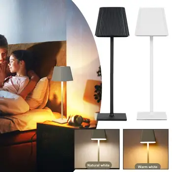 מודרני אלחוטית מנורת שולחן נטענת USB LED מנורת שולחן הלילה אור Stepless עמעום המנורה שליד המיטה על עיצוב חדר השינה N1C4