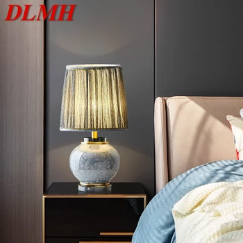 DLMH מודרני קרמיקה מנורת שולחן מפואר סלון, חדר השינה המחקר הוביל מקוריות פליז שולחן אור