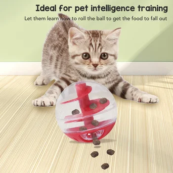 גור חתלתול הכלב טמבלר מזין אוכל לחתול צעצוע כדור לחתולים טמבלר תרגיל אימון צעצועים אינטראקטיביים