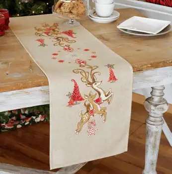 חג המולד אייל בד שולחן 93-29 DIY לחצות סטיץ ערכת קרוס, תופר את ערכות מלאכה קרוס, תופר ציור קישוטים Homefun