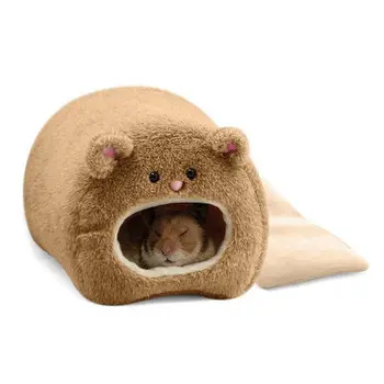 חולדות אוגר החורף חם תלוי כלוב ערסל דוב חמוד בית עם מיטה מזרן עבור חיות קטנות ופרוותיות