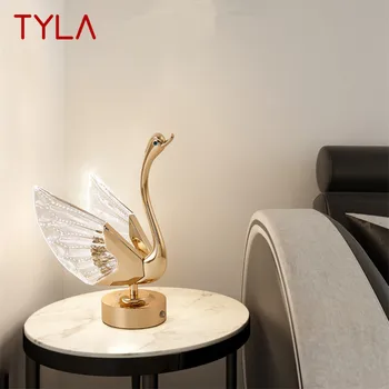 טיילה LED מודרנית ברבור נטענת מנורת שולחן עיצוב יצירתי שולחן אור עיצוב הסלון בבית