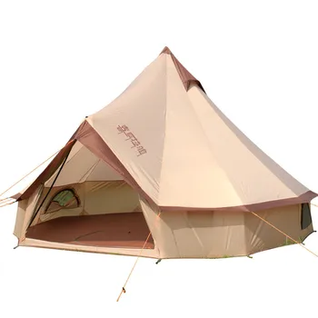 8-10 אדם מונגוליה יורט גדול אוהל חיצוני עמיד למים אוקספורד המשפחה אוהל לנהיגה עצמית קמפינג הישרדות פראי פיקניק 400*400cm