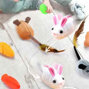 קטיפה חיות צעצוע LED מהבהב חתול עכבר צעצוע ילד חשמלי עכברים דגם ארנב אוגר זוחל צעצוע