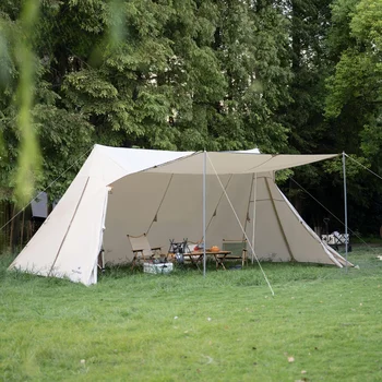 חיצוני גדול גודל אוקספורד החופה קמפינג אוהל 8+ אנשים קרם הגנה עמיד למים מקלט הסלון פיקניק Bushcraft אוורירי לנשימה