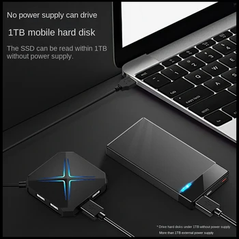 רכזת USB 3.0 מפצל 1 לגרור 6 במהירות גבוהה עם קול כרטיס TF SD כרטיס Multi-פונקצית המרה הרחבה רכזת קל להתקין