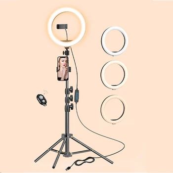 10.2 אינץ Selfie טבעת אור עם חצובה Stand & טלפון סלולרי בעל זרם חי/איפור, מיני Led מצלמה Ringlight ב-YouTube
