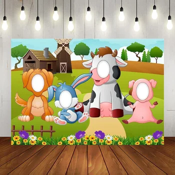 בעלי חיים תמונה באנר רקע רקע פרה חזיר ארנב כלב הפנים להעמיד פנים לשחק את המשחק מסיבת חוות נושא יום ההולדת מקלחת תינוק אביזרים