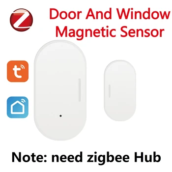 Tuya Zigbee דלת וחלון חיישן מגנטי חיבור אלחוטי בית חכם אלחוטי הדלת גלאי דלת מגנטי אוטומציה
