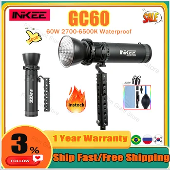INKEE GC60 LED צילום אור 2700-6500K וידאו אור עם 38400mAH סוללה עמיד למים צילום סטודיו המנורה על הירי חיצוני