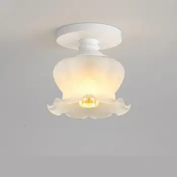 רומנטי צרפתי מנורת תקרה במסדרון רחוק זכוכית דקורטיבי אהיל תאורה לקישוט המרפסת במלתחה מנורת התקרה