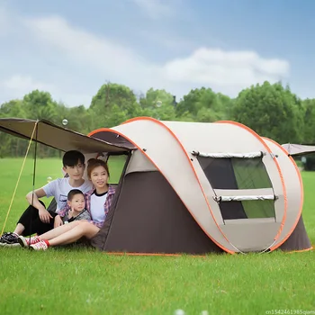 3-4 אנשים חיצוני אוטומטי קמפינג אוהל אוהל מתנפח התקנה מיידית אוהל 4 עונה לשמש מחסה למשפחה קמפינג תחת כיפת השמיים
