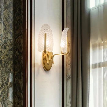 YEBMLP המודרנית עלה עיצוב קיר אור יוקרה קריסטל מנורת הלילה מקורה במעבר עיצוב הסלון אור רקע זהב המרפסת המנורה