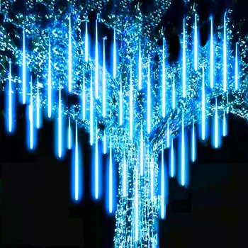 32/24/16/8 צינורות חג המולד חיצונית פיות גרלנד אורות מטאורים LED אורות חג, מסיבת חתונה בגינה עץ קישוט