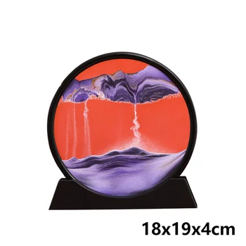 18x19x4cm בסיס פלסטיק חול טובעני ציור בסלון קישוט יצירתי מתנה 3D תלת ממדי שעון חול דקורטיבי