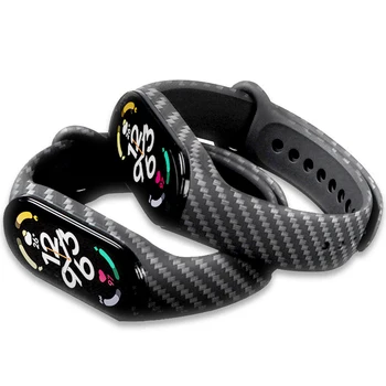 סיבי פחמן רצועת לxiaomi Mi בנד 4 Nfc MIband 5 סיליקון צמיד קוראה Mi Band 4 5 3 6 צמיד smartwatch אביזרים