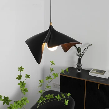 נברשות שרף שחור LED אורות תליון Lustres פארא סאלה דה בג המנורה עבור חדר השינה, הסלון Plafond הברק סלון