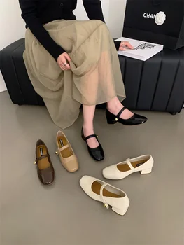 קוריאני נעליים אלגנטיות כפכפי פלטפורמה הנשית הנעלה בוהן מרובע מזדמנים נעלי ספורט נשים נעלי העקבים 2023 נוח קריפרס שמלה חדשה.