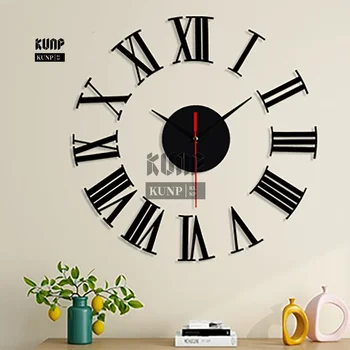 קיר גדול השעון קוורץ 3D DIY השעון הגדול דקורטיבי במטבח שעונים מראת אקריליק מדבקה Oversize שעונים הביתה מכתב תפאורה#25