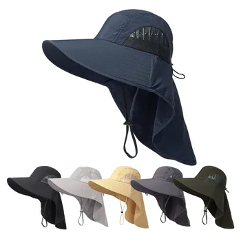 Uv כובע גברים, נשים, קיץ חיצונית שמשיה כובע גדול ברים שמש כובע מגן פנים צוואר הגנה דיג כובע קרם הגנה כובע