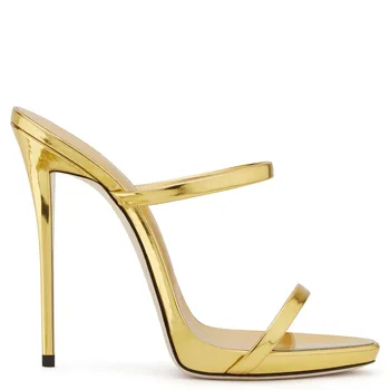 הקיץ מעור נעלי הזהב Zapatillas דה Mujer Stiletto עקב Slingback נעלי נשים בוהן פתוח Chaussures פאם אז תוציא את 2023