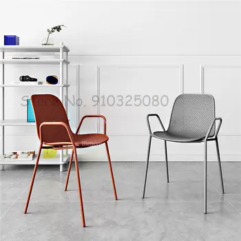 נורדי האוכל הכיסא ריהוט למטבח פינת אוכל כסאות כורסאות פלסטיק ברזל הביתה הסלון משענת מקרית פשוטה הבית כיסאות