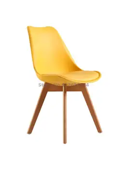 נורדי עץ מלא הצבעוני האוכל הכיסא הביתה פשוט פנאי יצירתי המשרד ומתן פלסטיק משענת הכיסא.