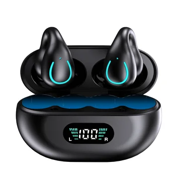 Bluego נכון אלחוטית Bluetooth אוזניות, אוזן חדשה לטבול סגנון ללבוש, 3D Surround אפקט כפול מיקרופון רעש הפחתה לקרוא