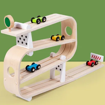ילדים המוקדמת של החינוך החזותי Tracker עץ האינרציה מרוצי מסלול תיאום עין-יד תרגילים הגלישה המכונית צעצועים לילדים מתנות