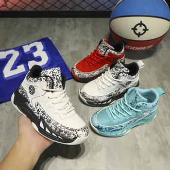 2023 חדש נעלי כדורסל ילד אופנה גבוהה נעלי התעמלות לילדים מזדמנים נעלי ספורט לילדים הלם-ספוג רך מאמני כושר