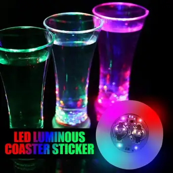 1Pcs LED תחתית צבעוני LED כוס מחצלת עם 7 צבעים אור גביע משטח לשתות אביזרי רכב עיצוב פנים האווירה אור