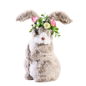 חג הפסחא קישוט קישוט חג הפסחא סימולציה ארנב ארנב קטיפה בובות יצירתי מתנה חיה מיני קישוט הגן