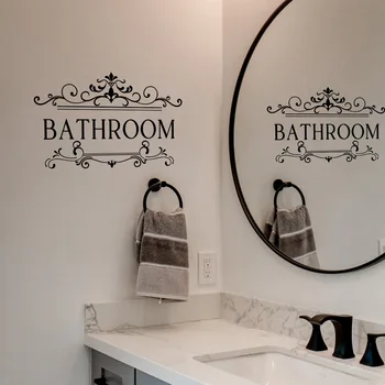 2pcs יצירתי חמוד הביתה קישוט קיר אמבטיה ציטוט אמנות מדבקות עבור שירותים שירותים שירותים לחתום על עיצוב מדבקות