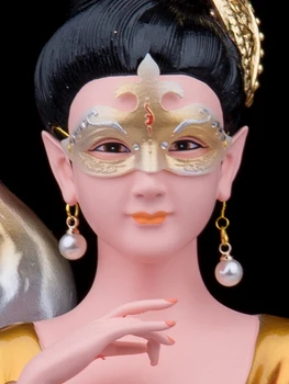 שרף ציור תשע בחורה צעירה מאסטר פסל Qingqiu אלת פסלון הטאואיזם משק הבית איור תשע זנב-שועל אלמוות קישוט