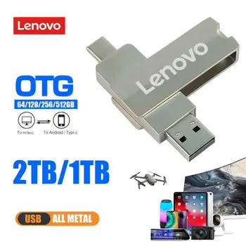 Lenovo 2 ב 1 כונן הבזק מסוג USB העברת קבצים במהירות גבוהה Pendrive 1TB 2TB OTG Usb3.0 Type-C ממשק נייד כונן עט Ps4
