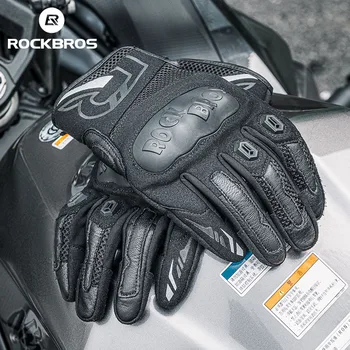 ROCKBROS הרשמי הכפפה לנשימה כפפות אופנוע Shockproof אופניים אופנוע מסך מגע כפפות רכיבה על אופניים אביזרים