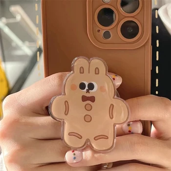 תוספות חמוד Man Gingerbread Griptok סוגר שקע קיפול אחיזה מצחיק 3D אקריליק מחזיק טלפון סטנד לאייפון סמסונג אביזרים
