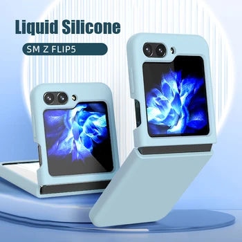 מקורי נוזל סיליקון Soild צבע טלפון Case For Samsung Galaxy Z Flip 5 העור מרגיש קיפול Shockproof כיסוי עבור Z Flip5 5G
