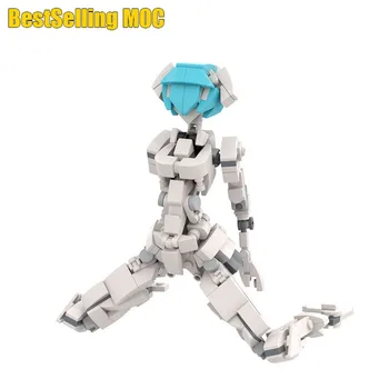 MOC חליפה ניידת ילדה נקבה, רובוט רובוט נערת מודל מודולרי מכא עם מטלטלין המפרקים 229 חתיכות בניית צעצועים