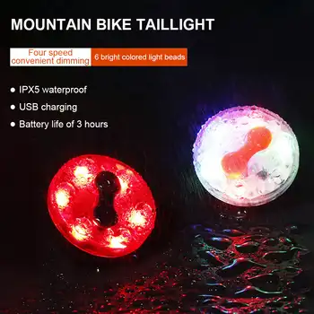 לסנוור אופניים אחורי חיצוני לילה רכיבה על טעינת USB בטיחות נורת אזהרה IPX-5 כיתה עמיד למים הדגשת אופניים אור