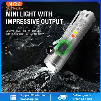 מיני פנס LED נייד מחזיק מפתחות עבודת אורות Usb לטעינה אזהרה לפיד האור קמפינג חירום עוצמה בכיס פלאש