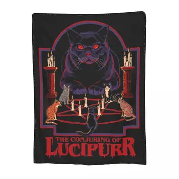 חתול לוציפר הקסמים של Lucipurr שמיכה באמצע המאה תפאורה הנסתר הומור, פרודיה להירגע אולטרה-רך לזרוק שמיכות על המיטה